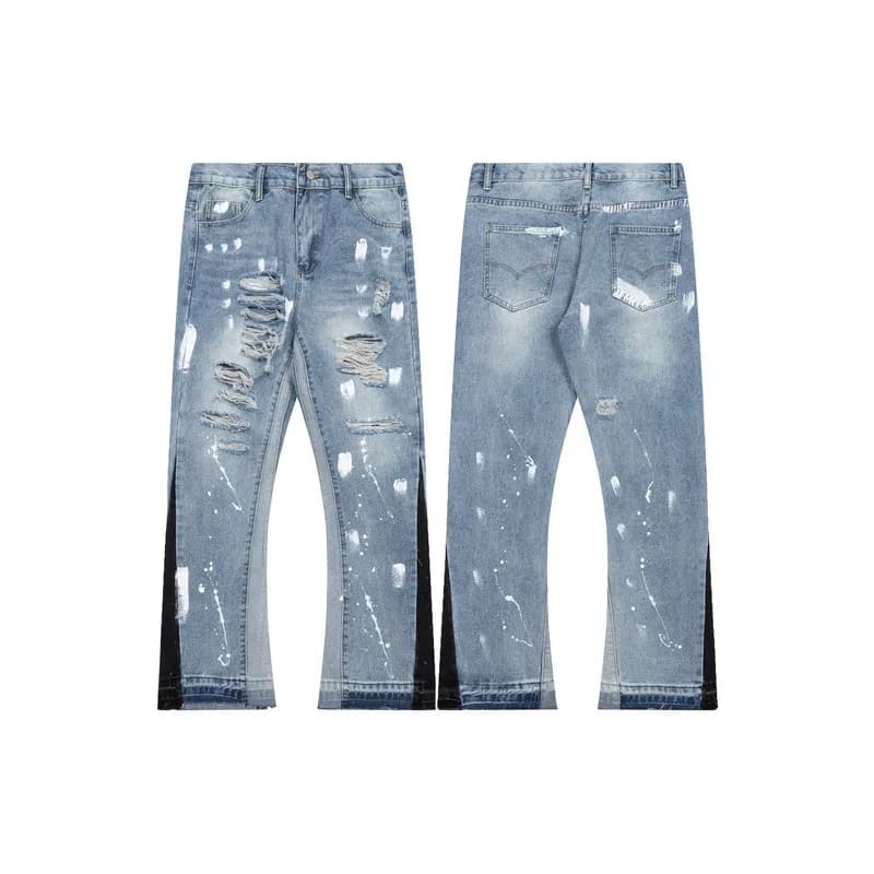 Levi's 501 Flare Jeans Gucci GG Patch Distressed — G77蓝色【16号】