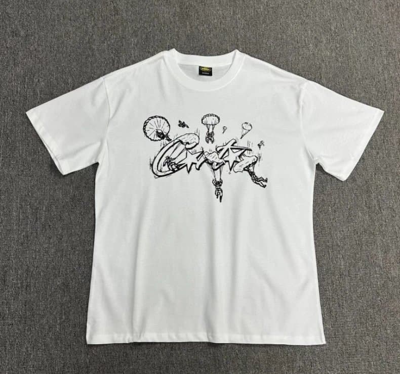 Sp5der Graphic Tee Parachute Print