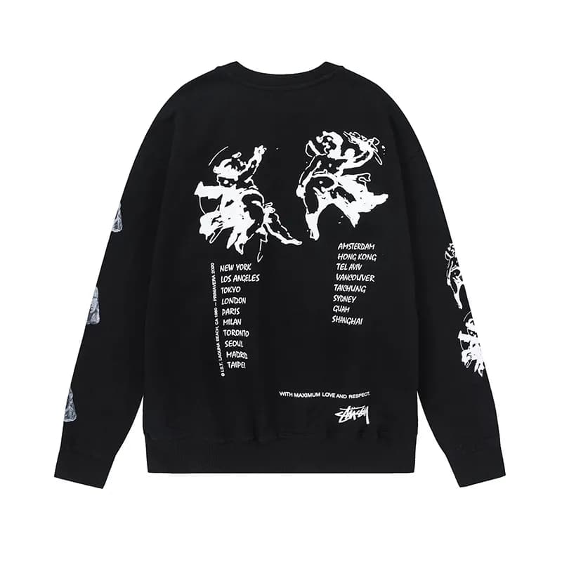 Stüssy Hooded Sweatshirt Tie-Dye — 608 black