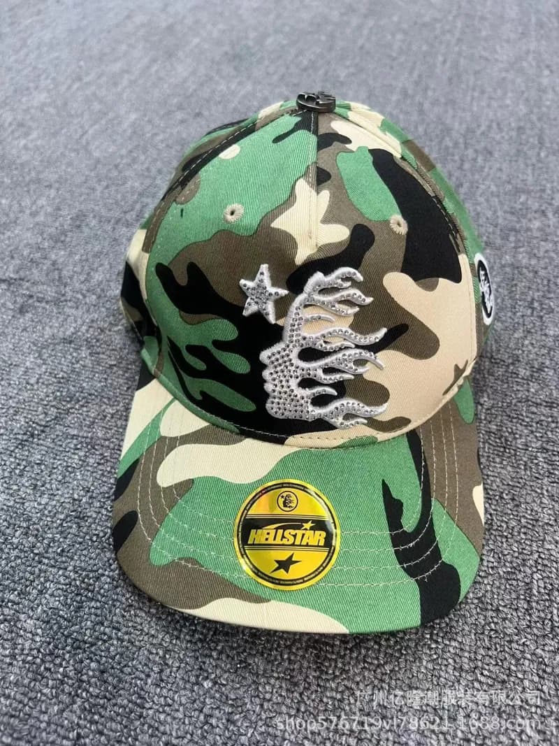 Hellstar Snapback Cap Flame Logo — 14 hot diamonds