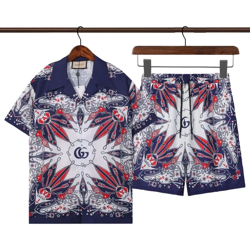 Louis Vuitton Monogram Print Set Navy and White — Q286套装宝蓝