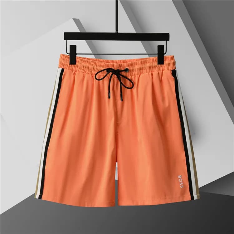 Balmain Logo Tape Shorts Black with White Logo Tape — 3773 orange