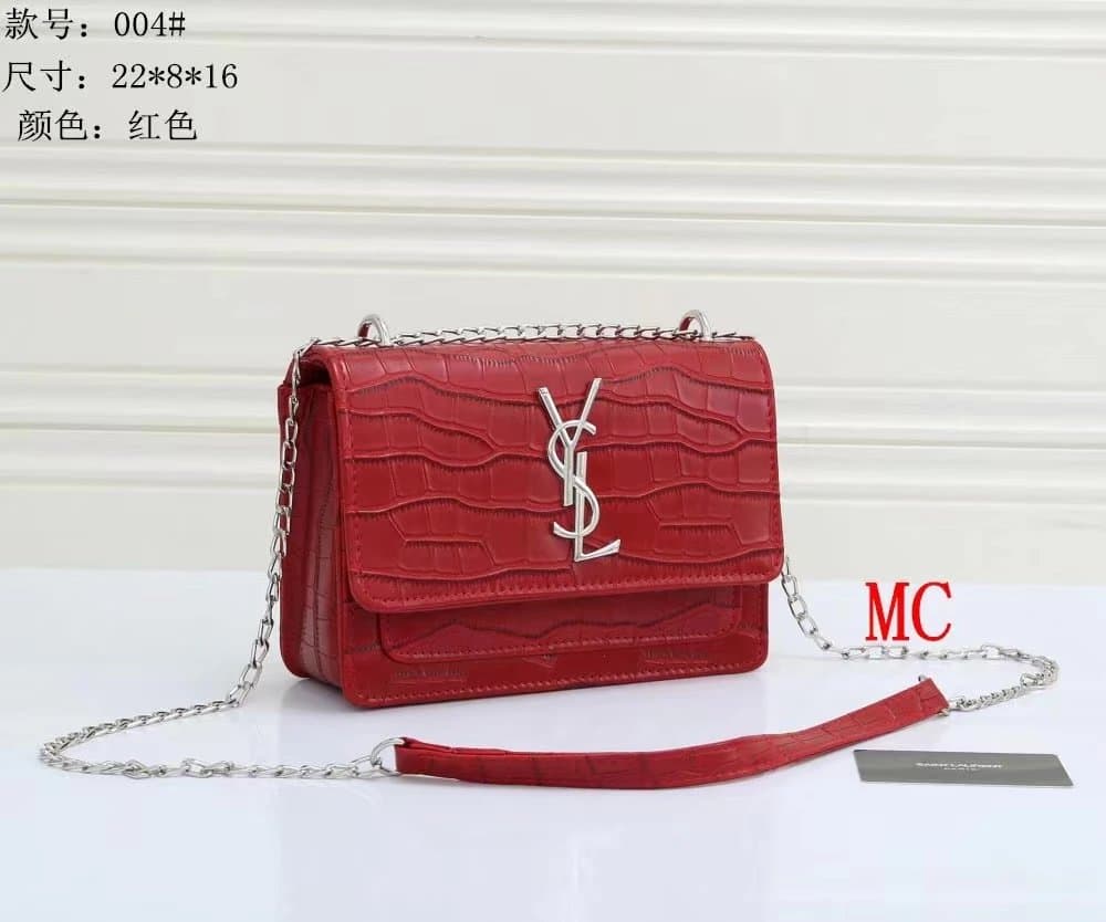 Saint Laurent Lou Lou Crocodile-Embossed