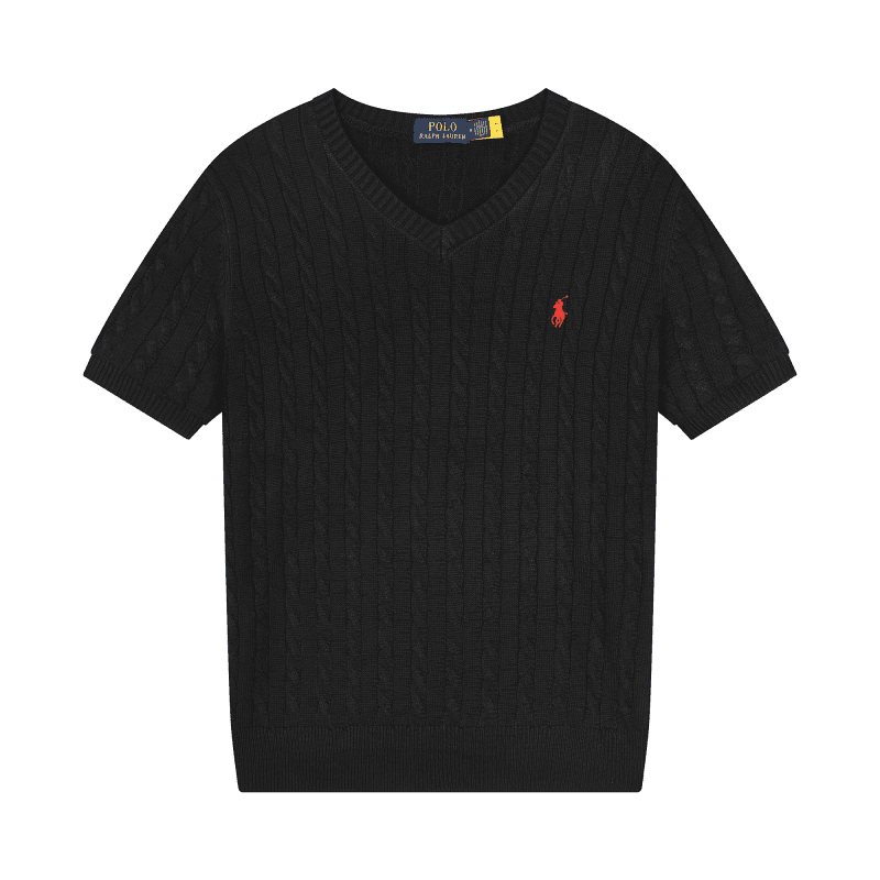 Polo Ralph Lauren Cable Knit Polo Navy — 605黑色