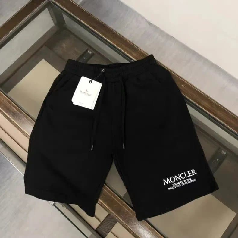 Moncler Logo-Print Shorts Vertical Logo — 1015006TLB