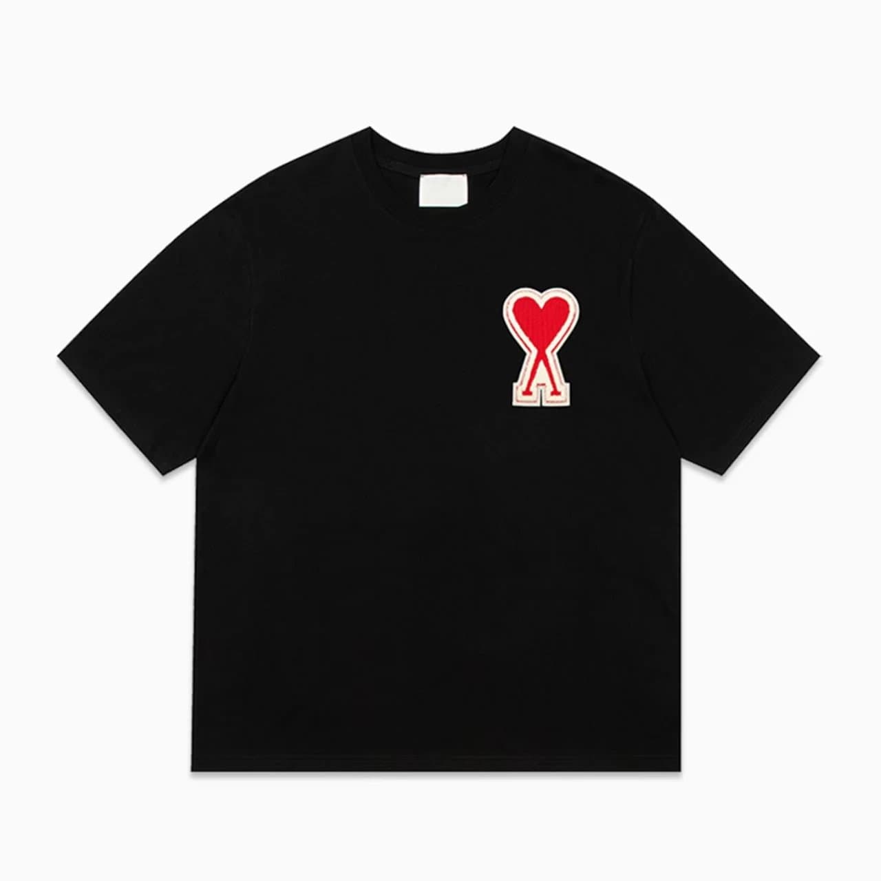 AMI Paris Heart Logo T-Shirt Embroidered Heart