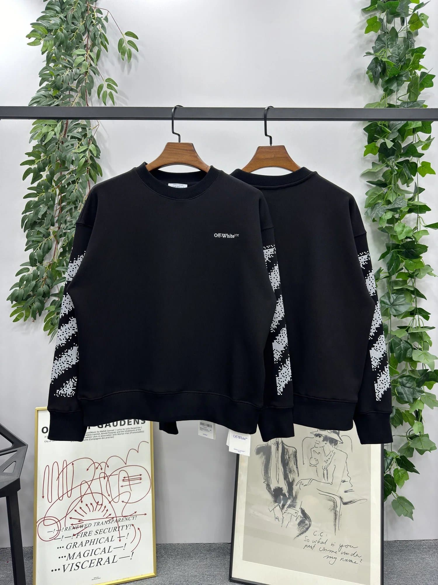 Saint Laurent Hooded Sweatshirt Abstract Graphic Print — ow163