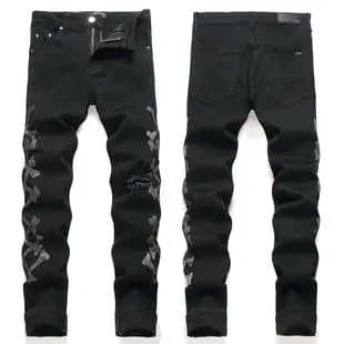 Balenciaga Distressed Slim Jeans Floral Print