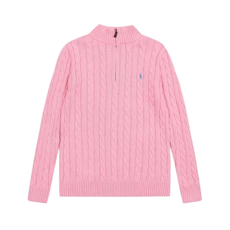 Polo Ralph Lauren Cable Knit Quarter-Zip Sweater Pink