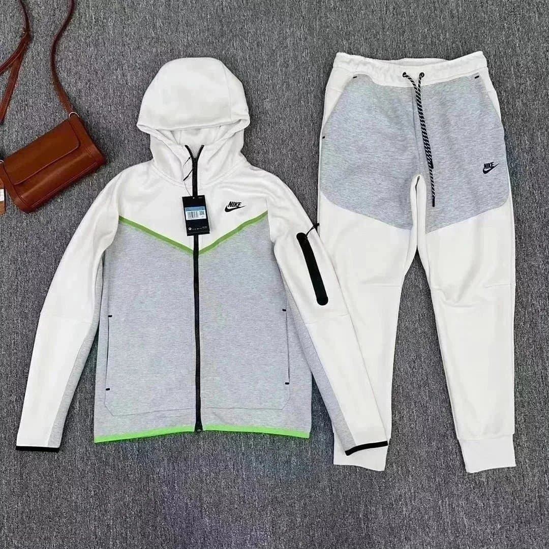 Nike Track Suit Solid Green — 灰白绿拼接一套