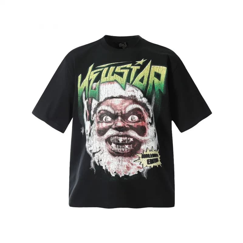 Hellstar Graphic Tee Horror Santa Print