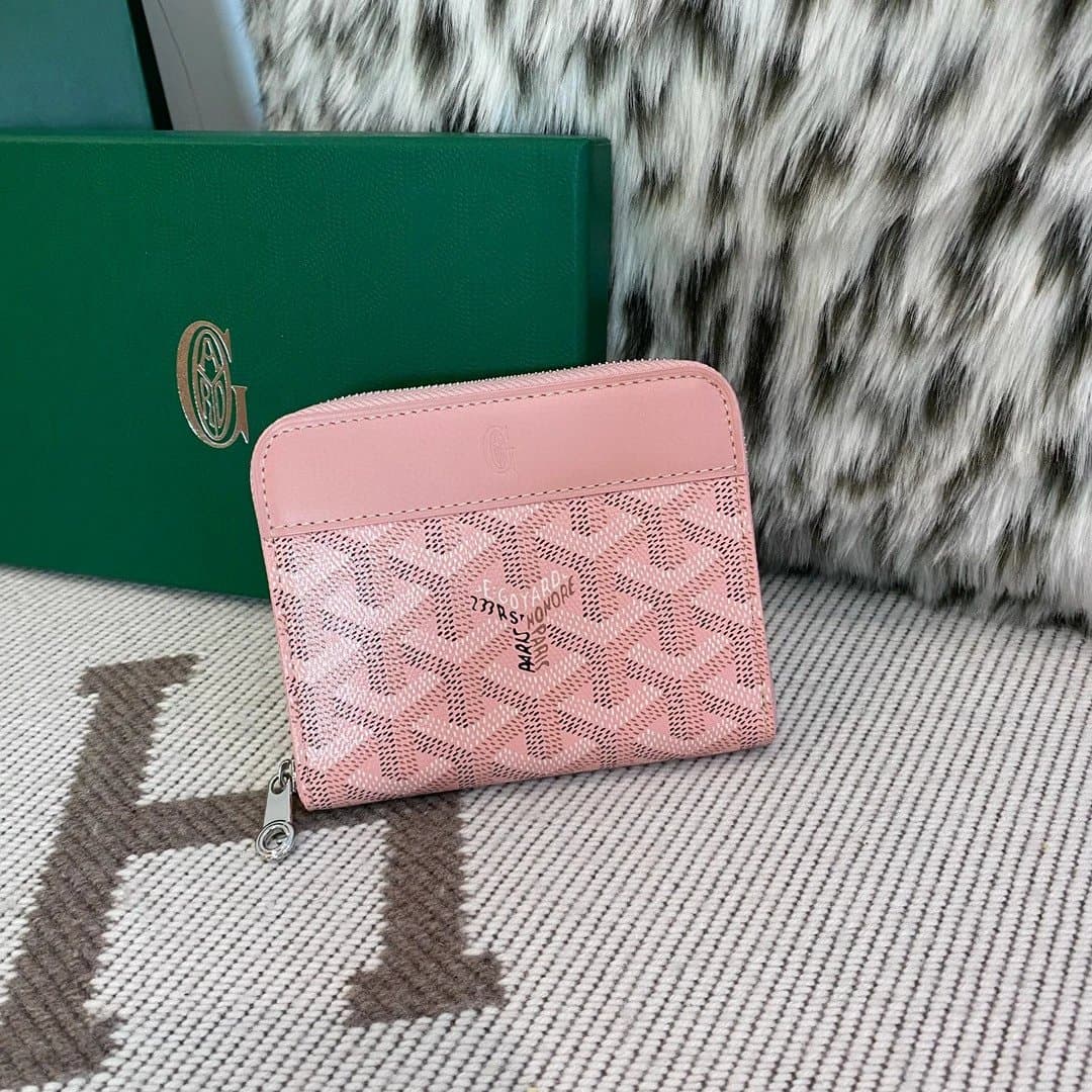 Goyard Saint Louis Wallet Pink Goyardine Canvas