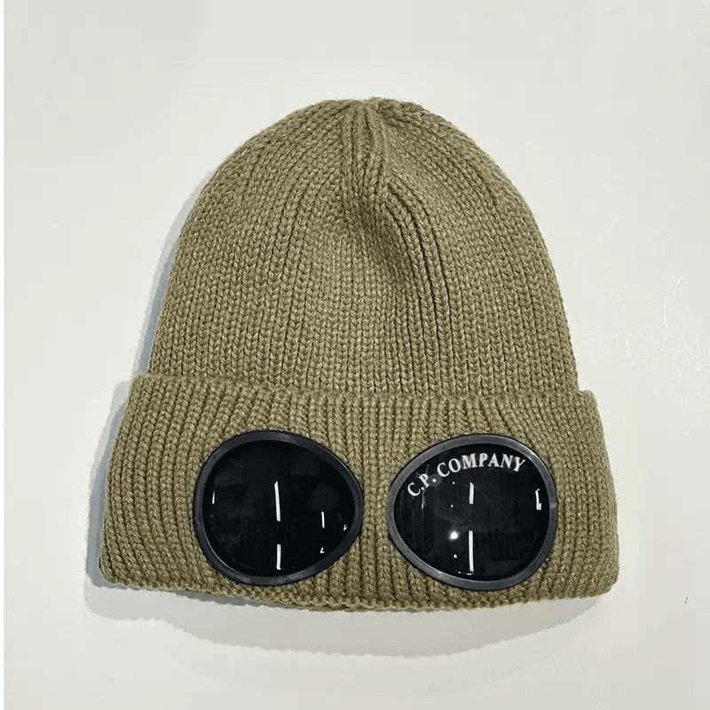 C.P. Company Goggle Beanie Olive with Goggles