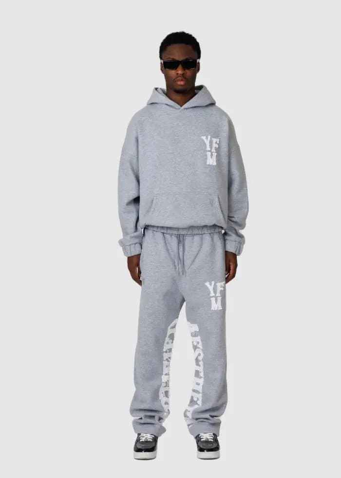 Yeezy Hoodie and Joggers Set YFM Logo Print