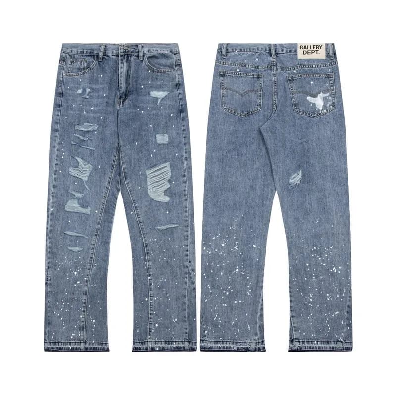 Levi's × Gallery Dept. 501 Straight Fit Jeans Gallery Dept Paint-Splatter Distressed — G42蓝色