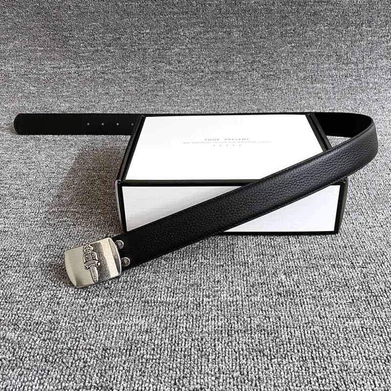 Chrome Hearts Leather Belt Sword Buckle