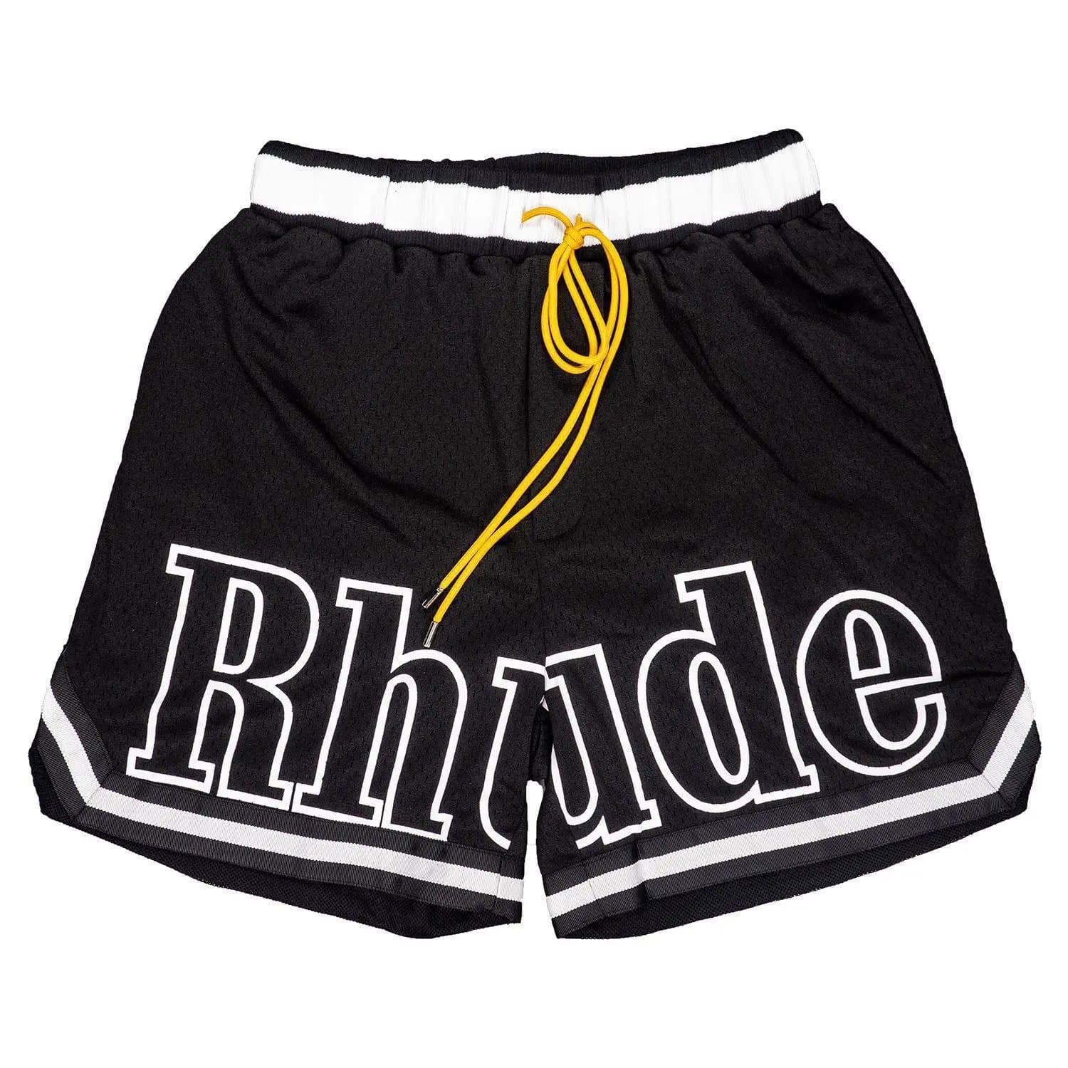 Rhude Logo Shorts Maroon with White Logo — 8525 黑