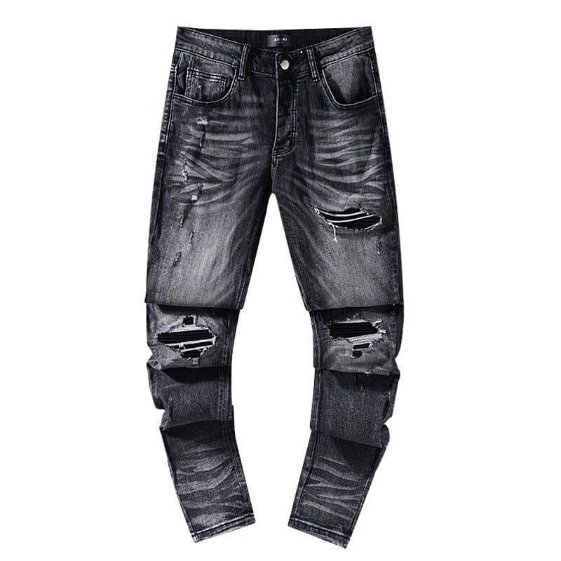 Amiri Distressed Slim Fit Jeans Washed Black