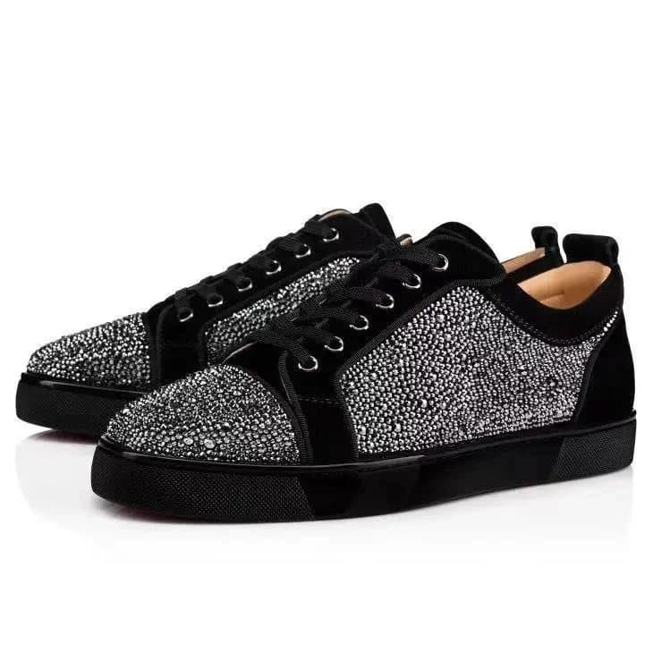 Christian Louboutin High-Top Sneaker Python Embossed — 灰色钻