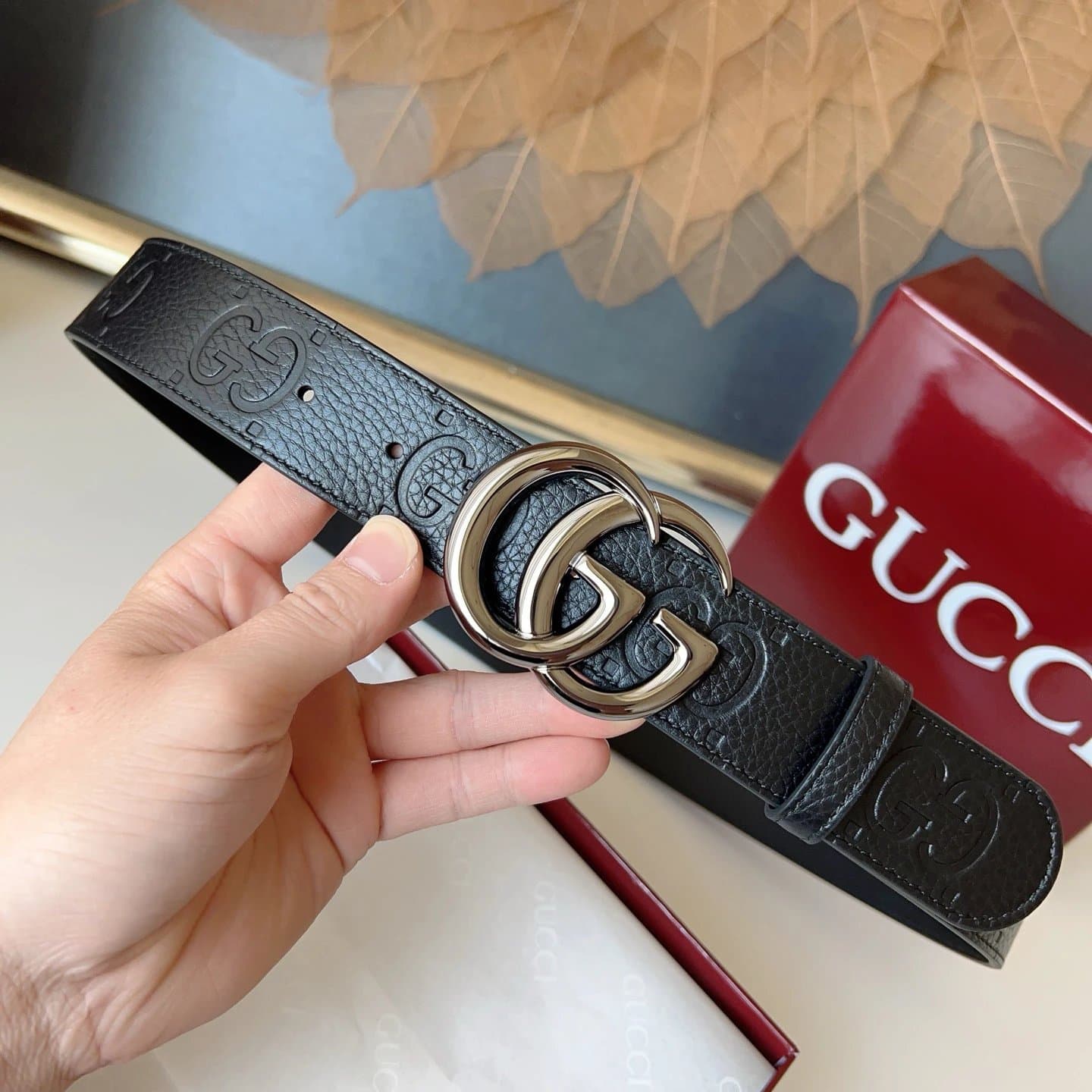 Gucci Double G Belt Embossed GG