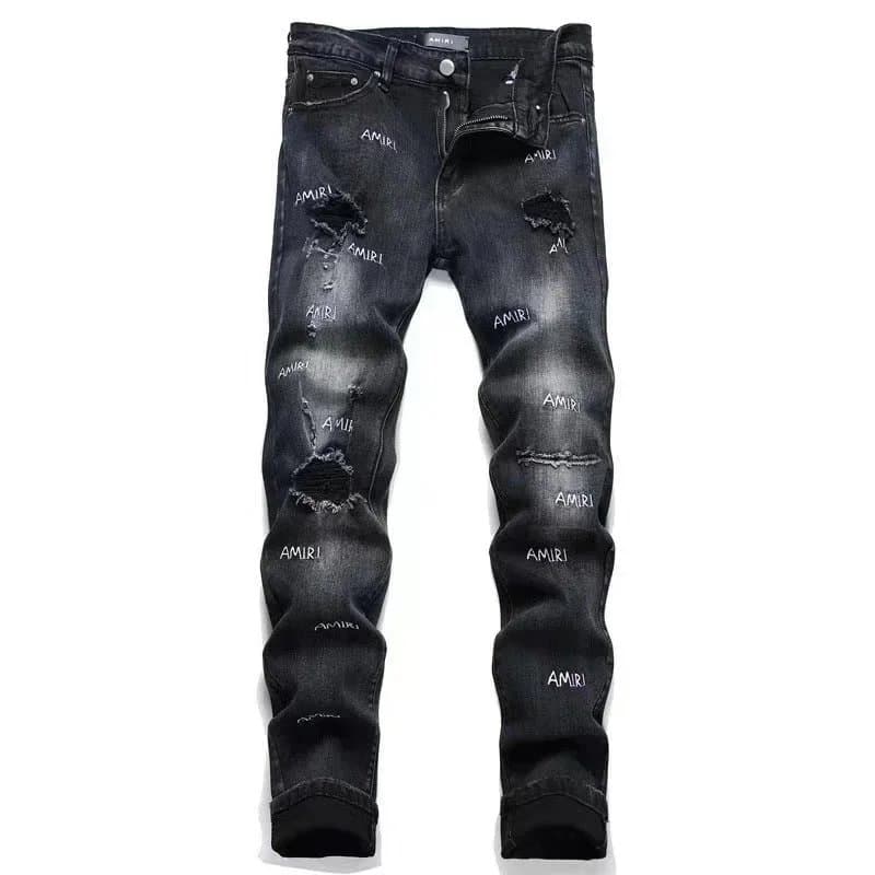 Amiri Distressed Jeans IRL Logo Patch — 15
