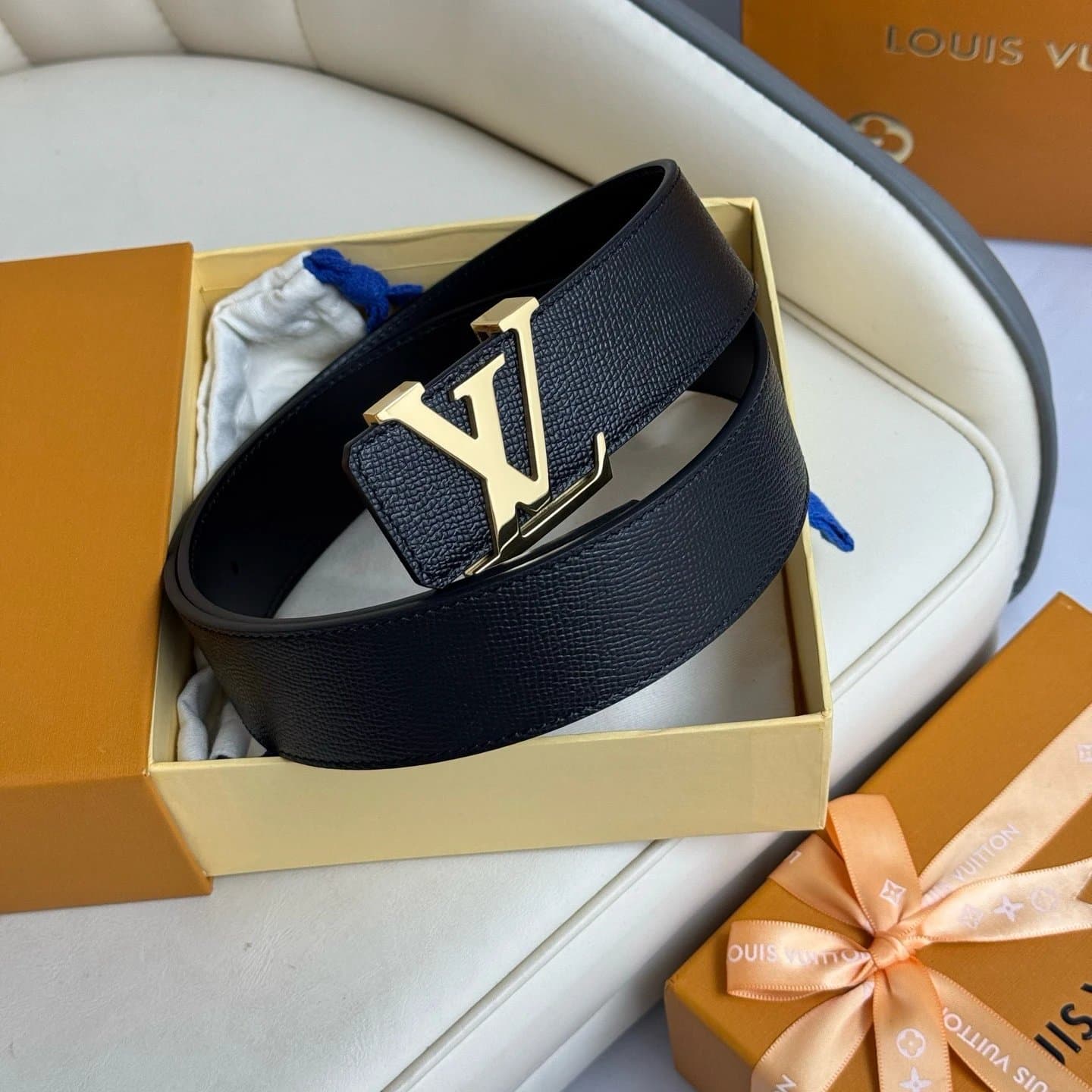 Louis Vuitton LV Initiales Belt Gold Buckle