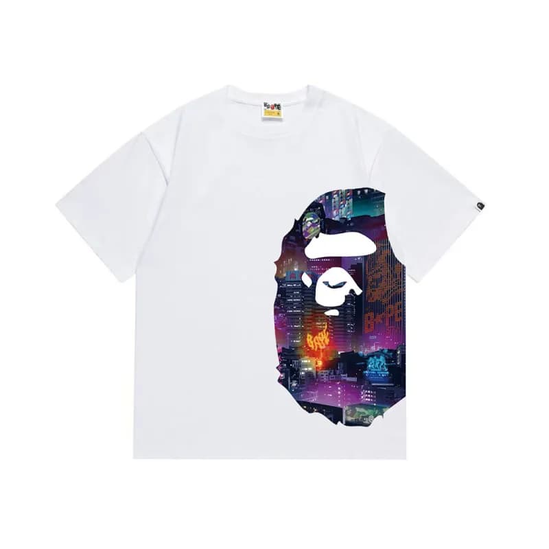 BAPE Ape Head Tee Multi-Color Camo Print — 1318白色