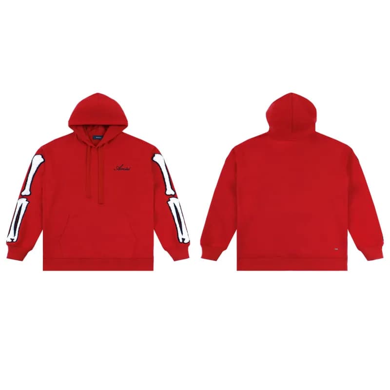 Amiri Hooded Sweatshirt Distressed Logo — 5897红色