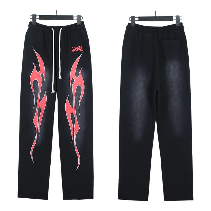 Reebok Track Pants Flame Graphic — 780洗水黑