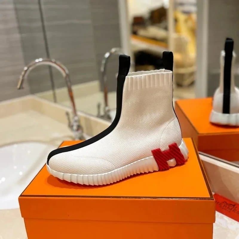 Hermès Oran Sock Sneaker White Black Red