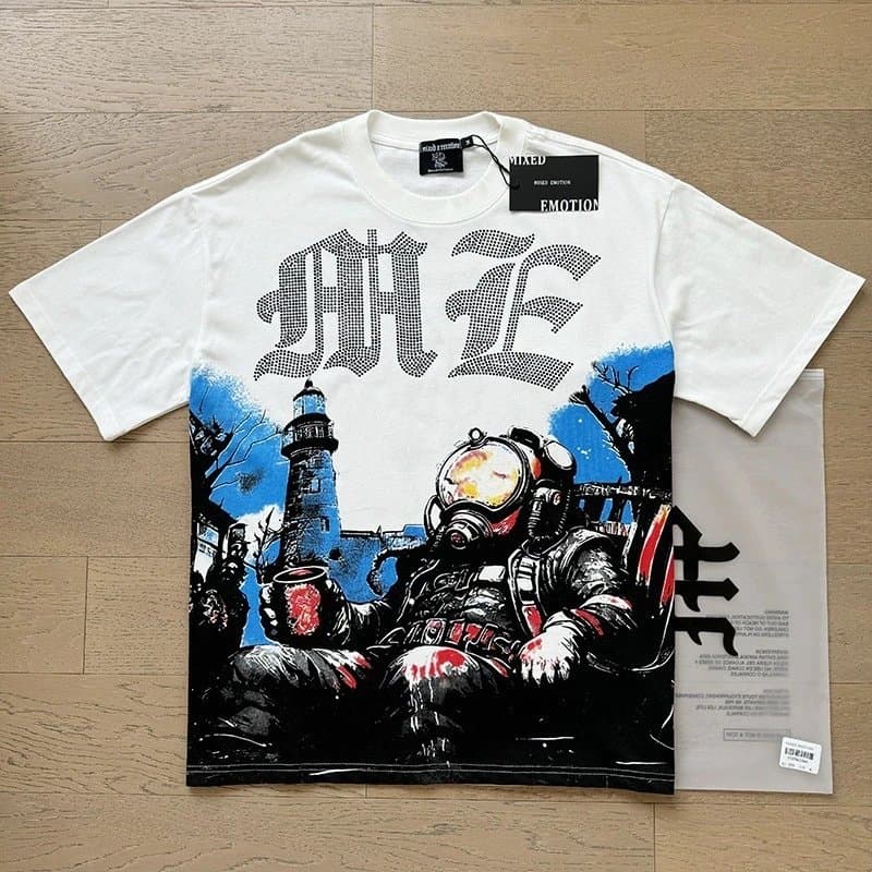Corteiz Graphic Tee Made By Scars Print — 0008白色