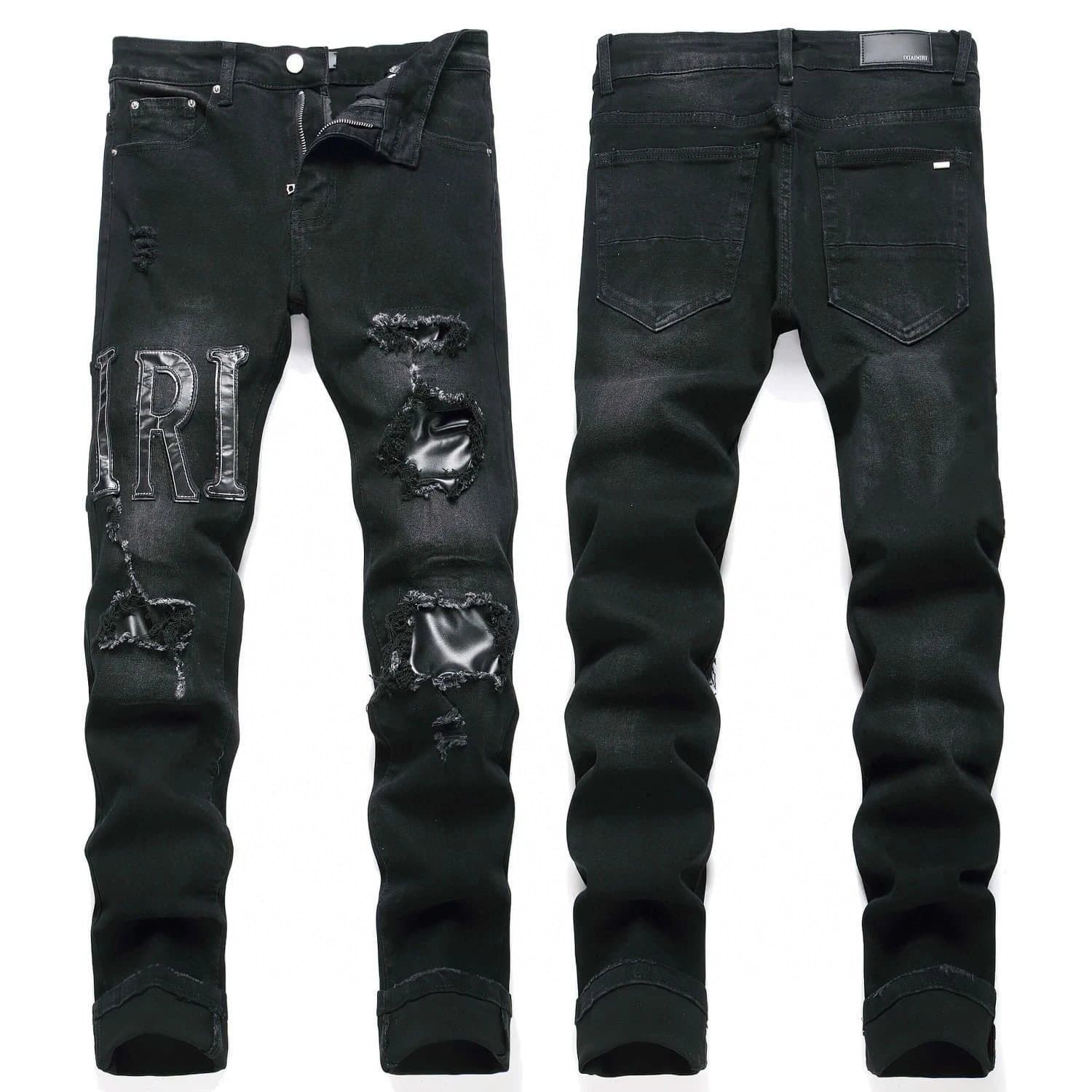 Amiri Distressed Jeans IRIAM Logo Patch — M34