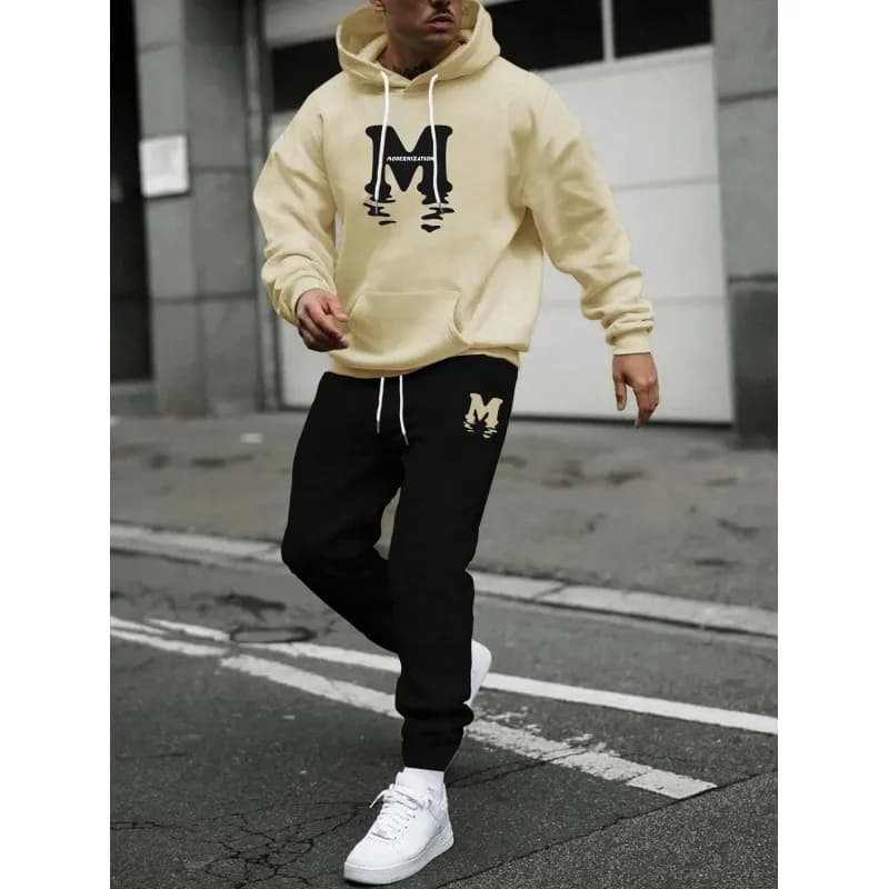 Hoodie and Joggers Set Melting M Logo