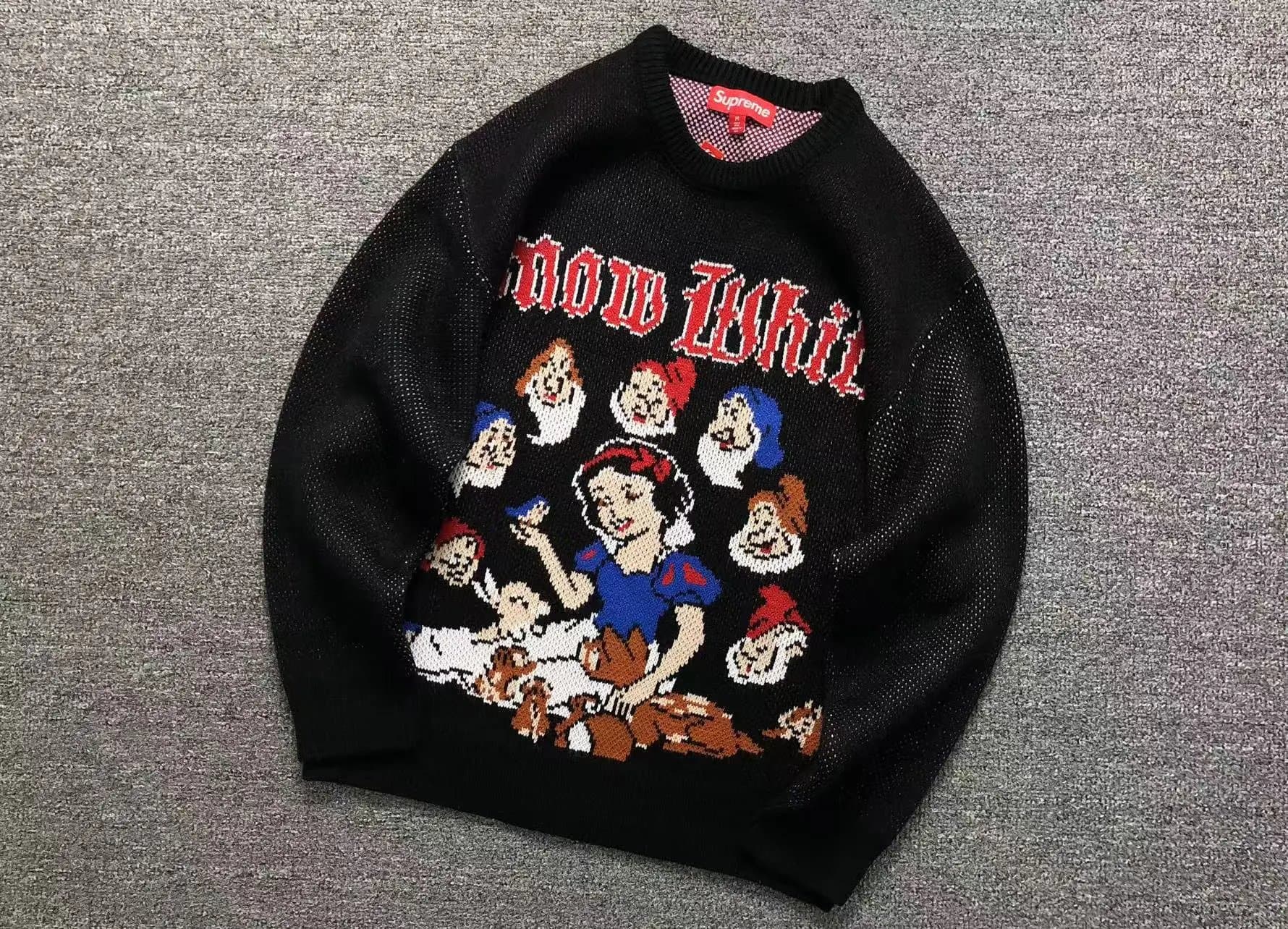 Supreme Long Sleeve Tee Bear Print — M002#白雪公主黑色