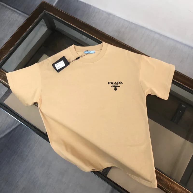 Prada Logo T-Shirt Inverted Triangle Print — JAY10卡其色