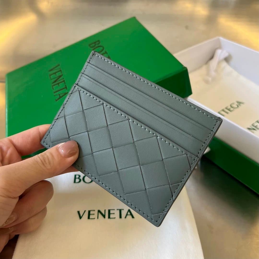 Bottega Veneta Intrecciato Cardholder Two-Tone — 石板灰