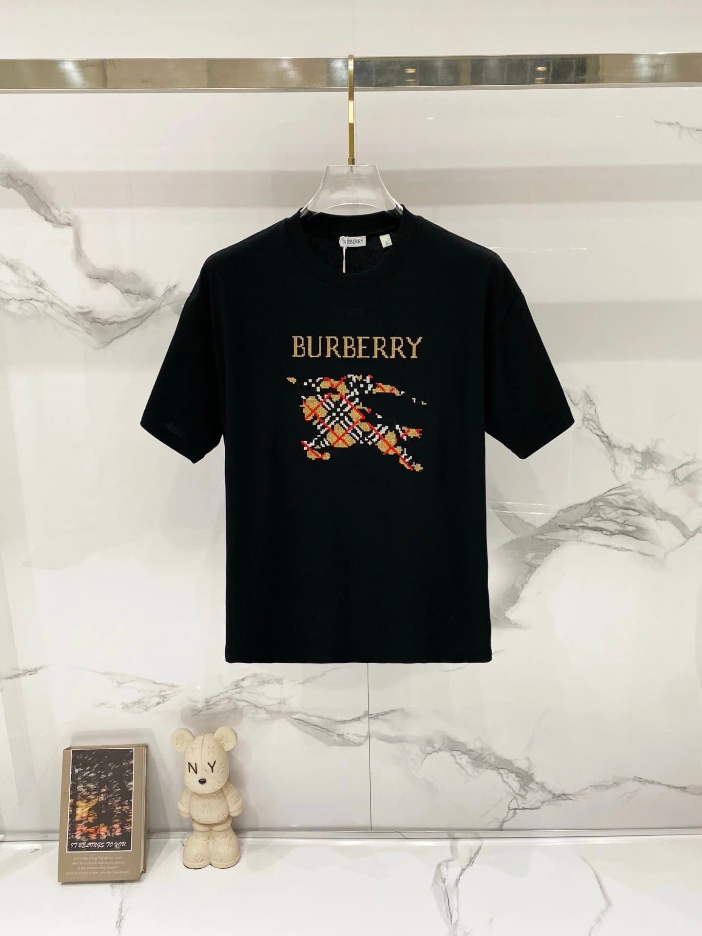 Burberry Graphic Tee Checkered Bear Logo — 12