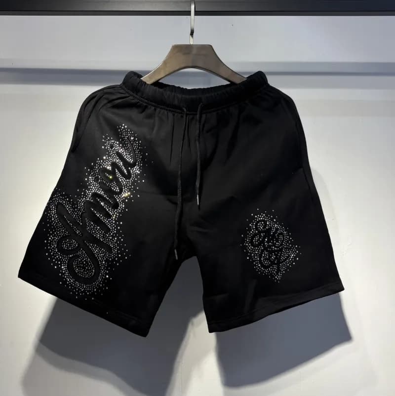 Amiri Embroidered Shorts Crystal Logo