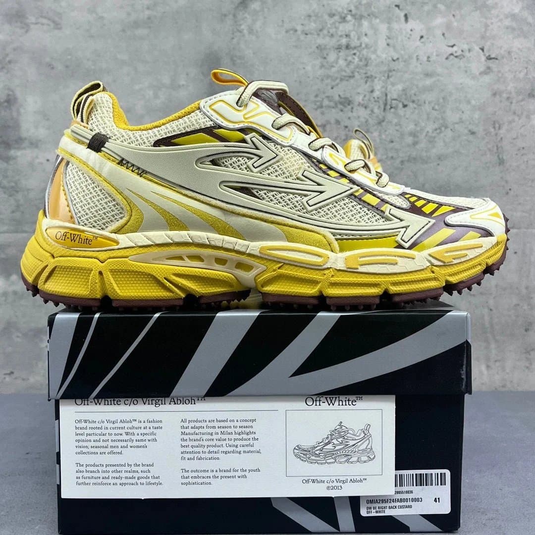 Off-White Arrow Trainer Grey Pink — S版本 · Be F24 2200A 黄色 F24 10003