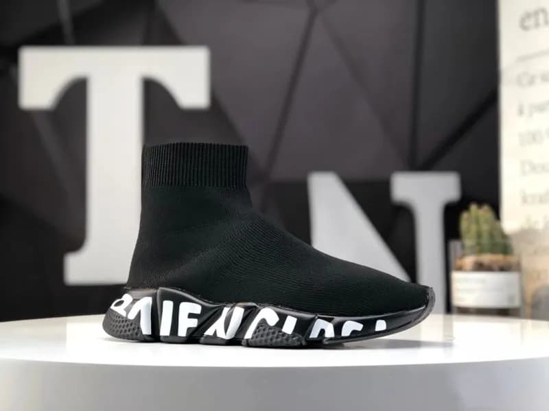 Balenciaga Speed Trainer Black White Logo