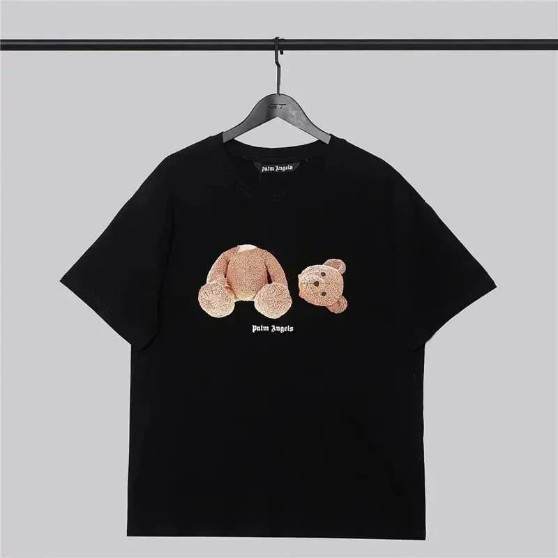 Palm Angels Teddy Bear Graphic Tee Brown Bear Print — 2