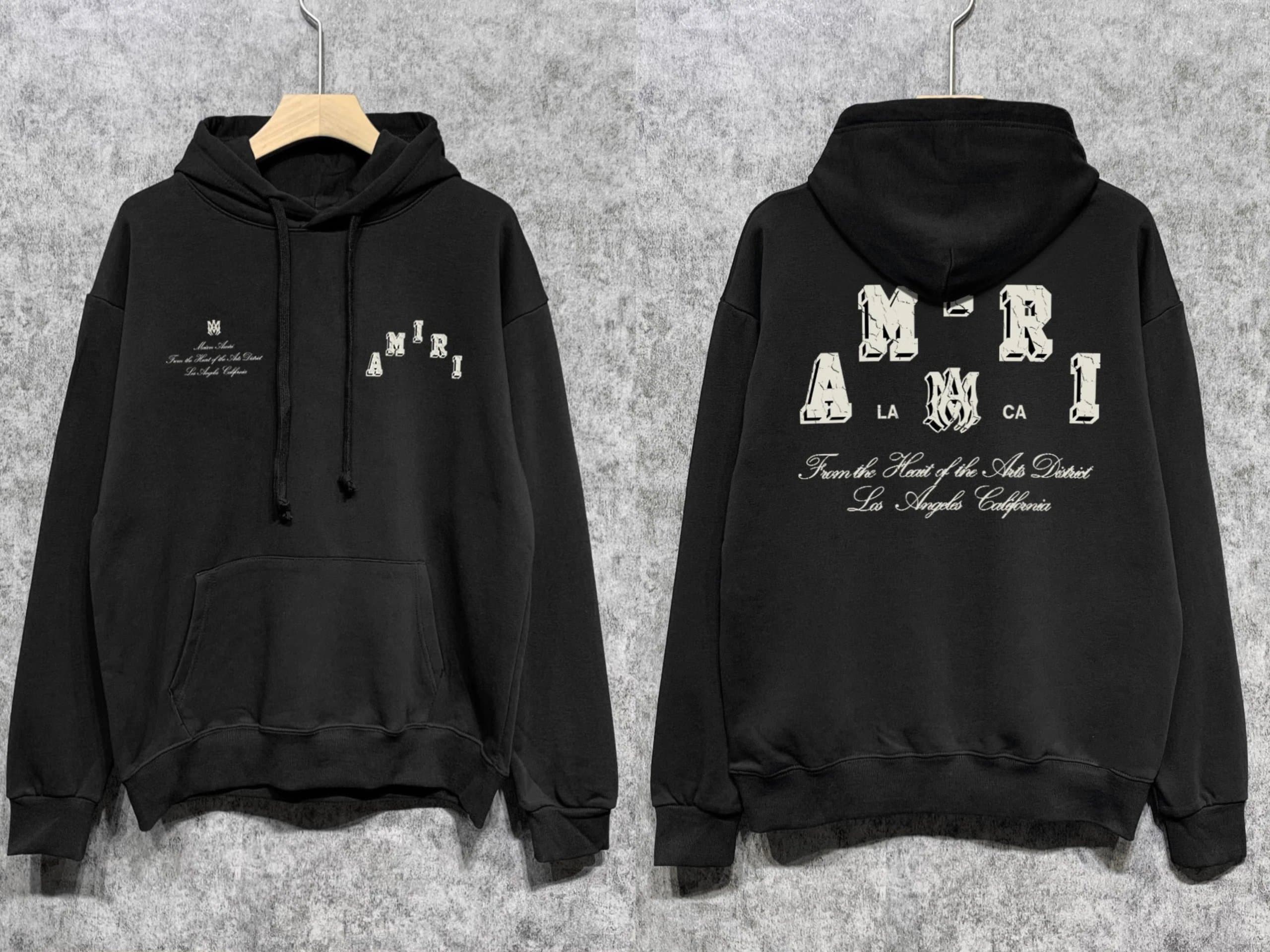 Amiri Hooded Sweatshirt Cracked Logo Print