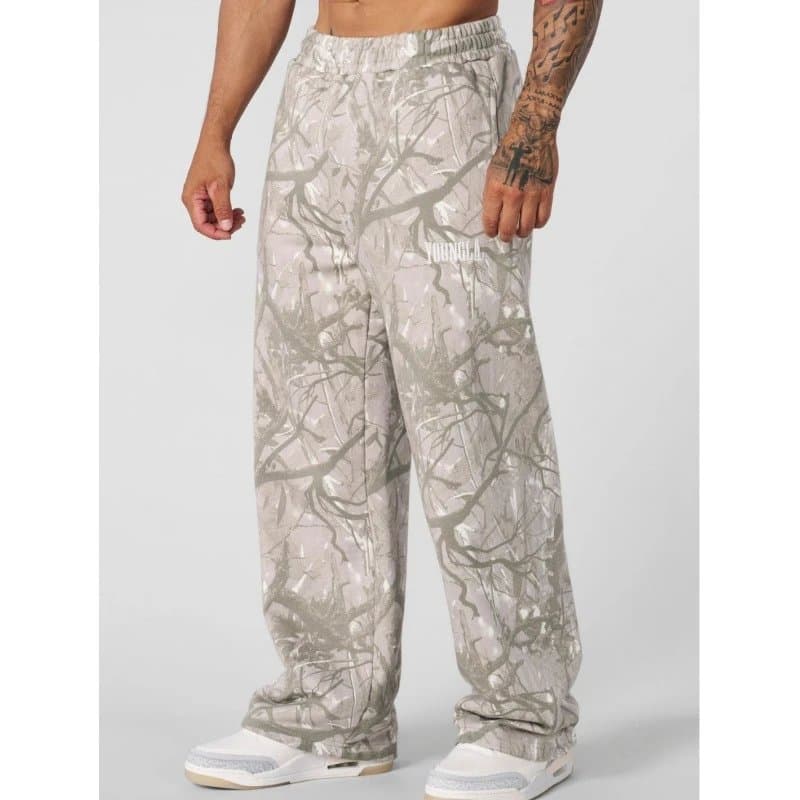 Stone Island Camo Sweatpants Branch Print