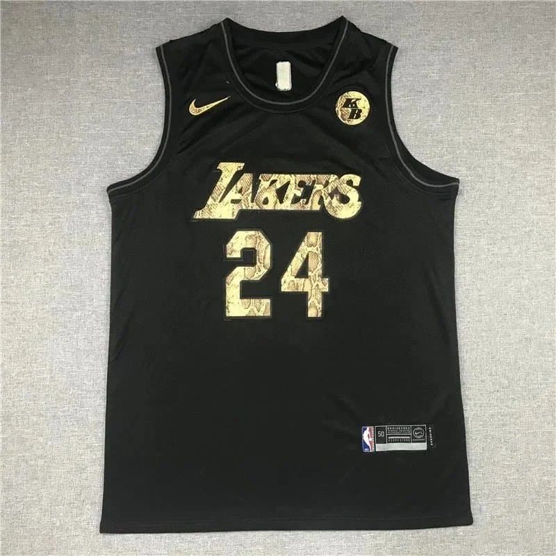 Nike Lakers Swingman Jersey Black Gold Snake Print