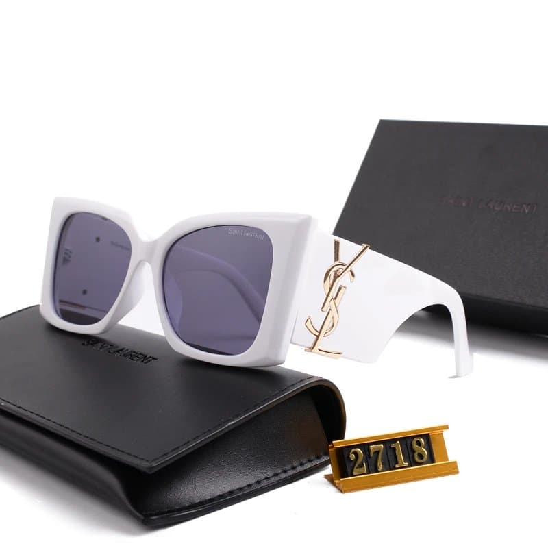 Saint Laurent Square Sunglasses Monogram Temple — 060144002-6