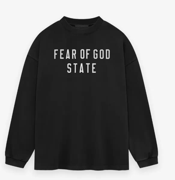 Oversized Tee Fear of God Essentials Arch Logo — 6274长袖T恤黑