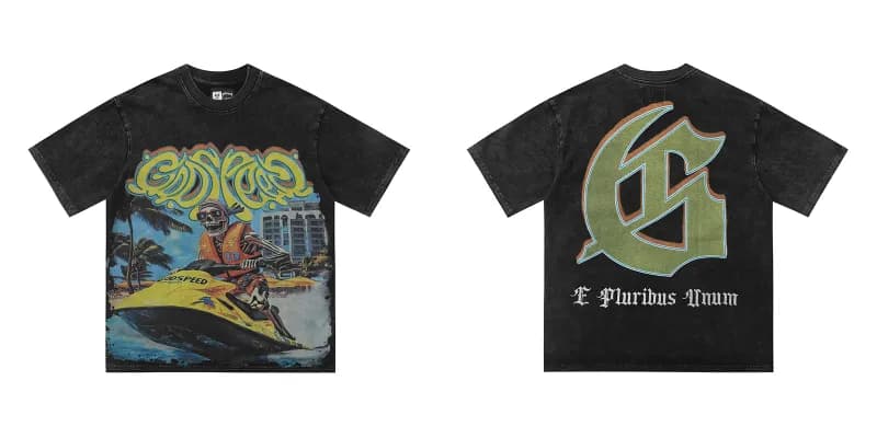 Gallery Dept. Graphic Tee Earth & Skeleton Print — 杏色 如图颜色款式 4