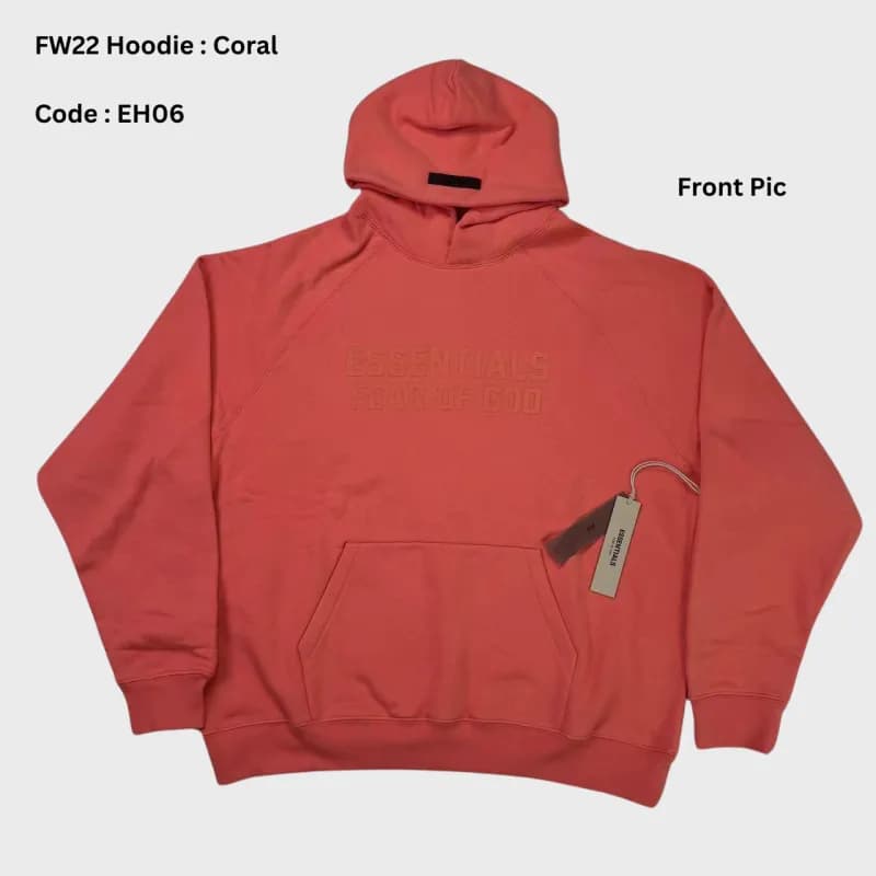 Fear of God Essentials Hoodie Coral