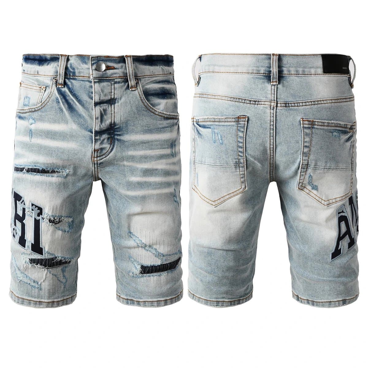 Amiri Motorcycle Jeans Distressed Light Wash — 6008