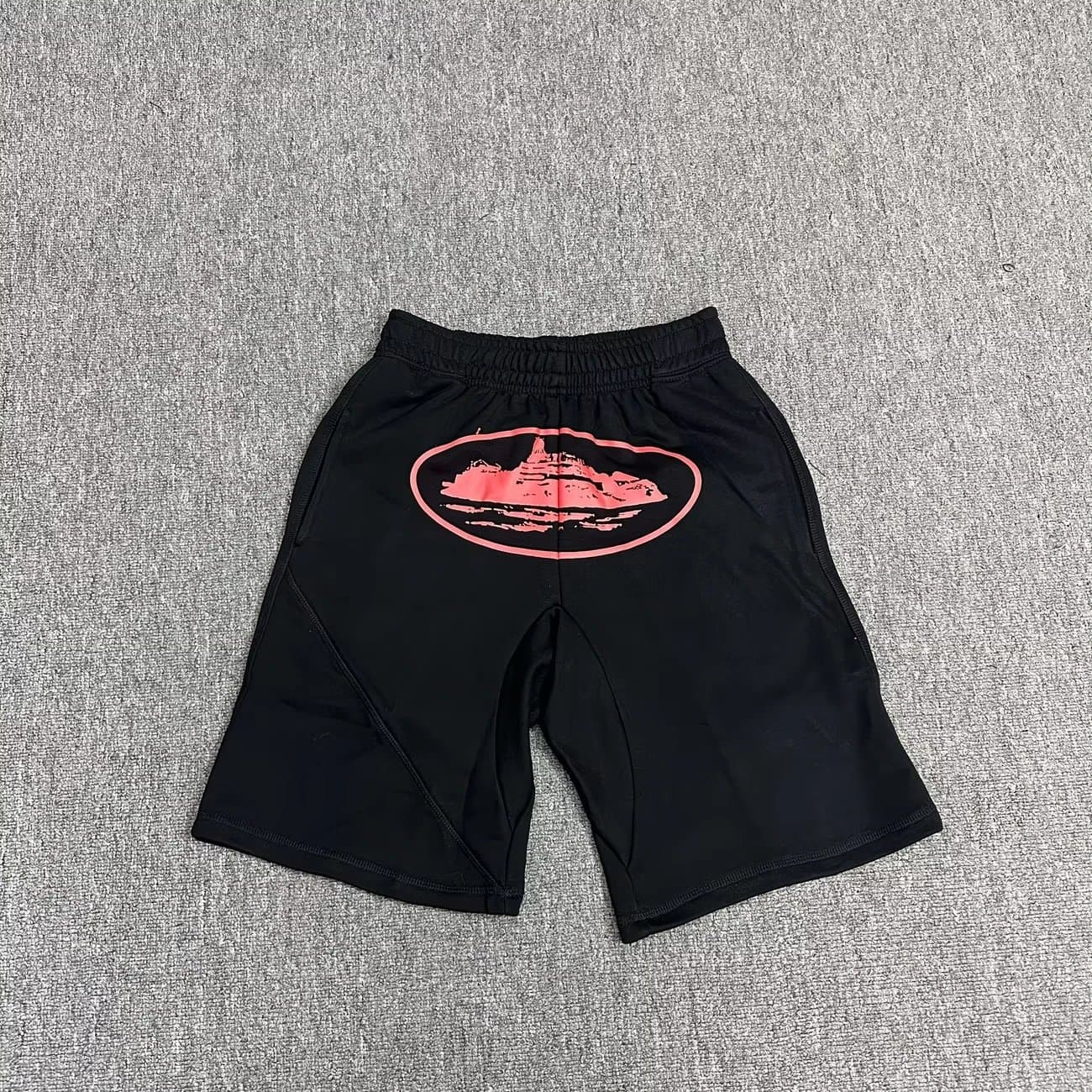Travis Scott Logo Shorts Rules The World — 801黑色红印花